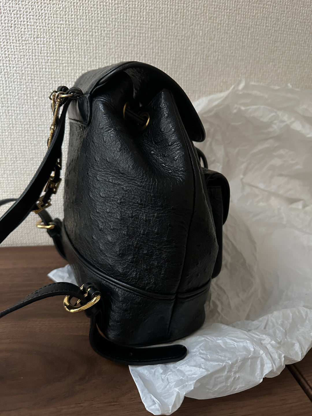 Versace Ostrich Leather Medusa Backpack 🌞🖤 Rare & Stunning