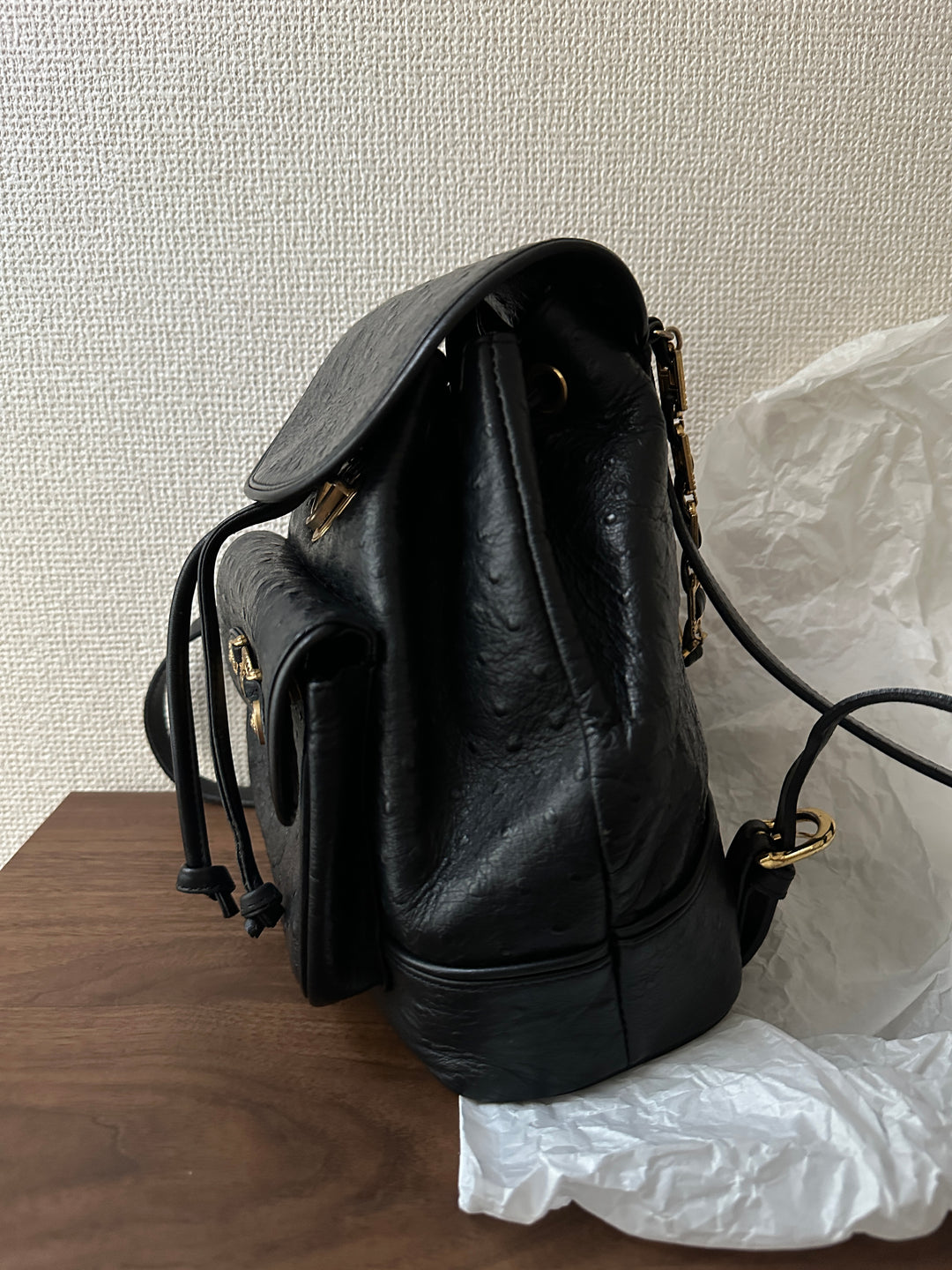 Versace Ostrich Leather Medusa Backpack 🌞🖤 Rare & Stunning