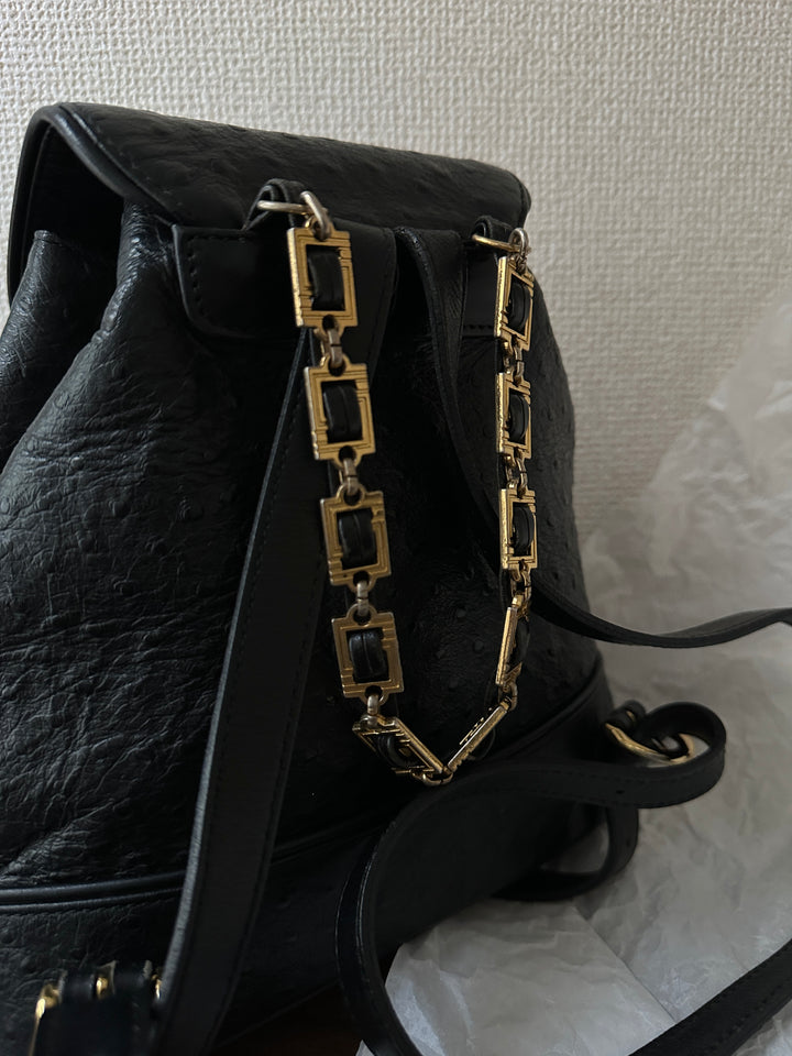 Versace Ostrich Leather Medusa Backpack 🌞🖤 Rare & Stunning