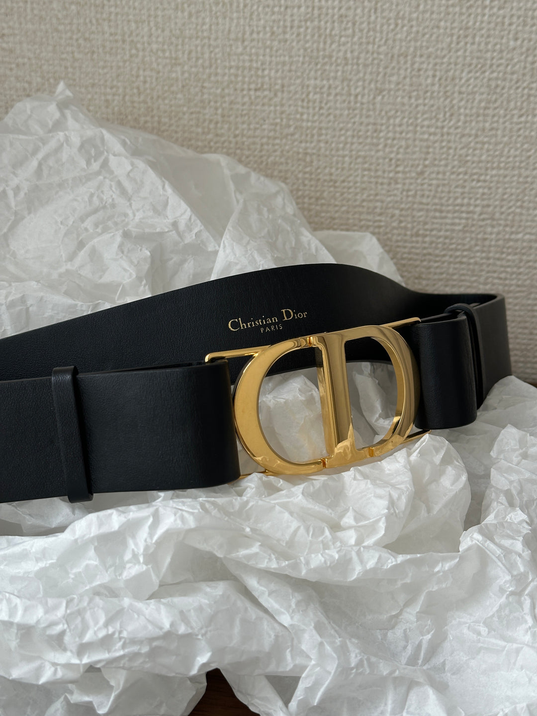 Christian Dior Logo Belt 🖤｜Gold CD Buckle × Black Cotton Body × Statement Styling