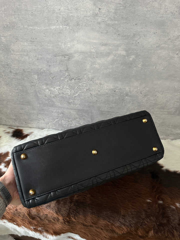 DIOR 🖤 Lady Dior Lambskin Medium｜Iconic Cannage × Classic Black &amp; Gold × Work-Ready Elegance