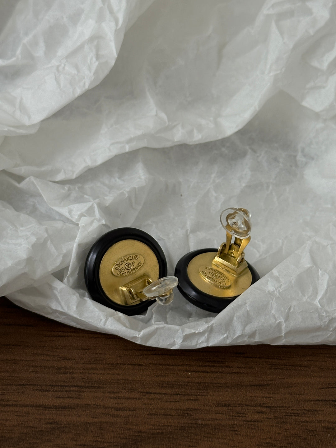 Chanel CC Round Clip-on Earrings 🖤✨ Timeless Elegance