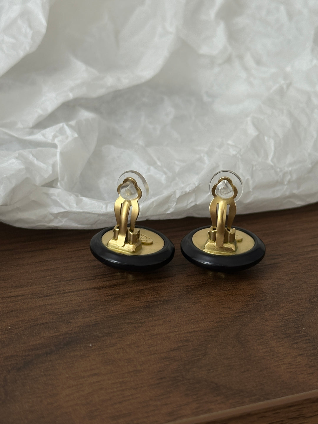 Chanel CC Round Clip-on Earrings 🖤✨ Timeless Elegance