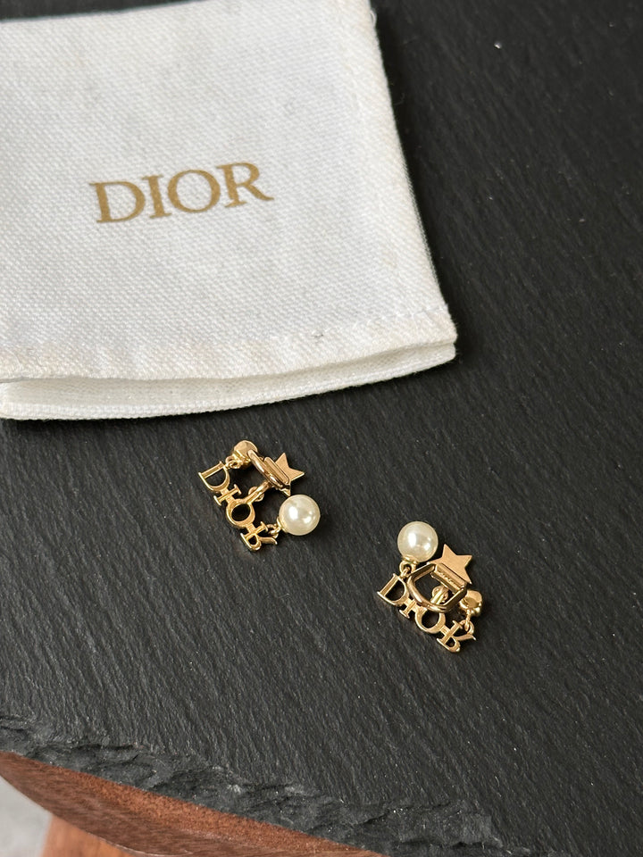 Dior Star & Pearl Charm Earrings 🤍✨ with Dustbag