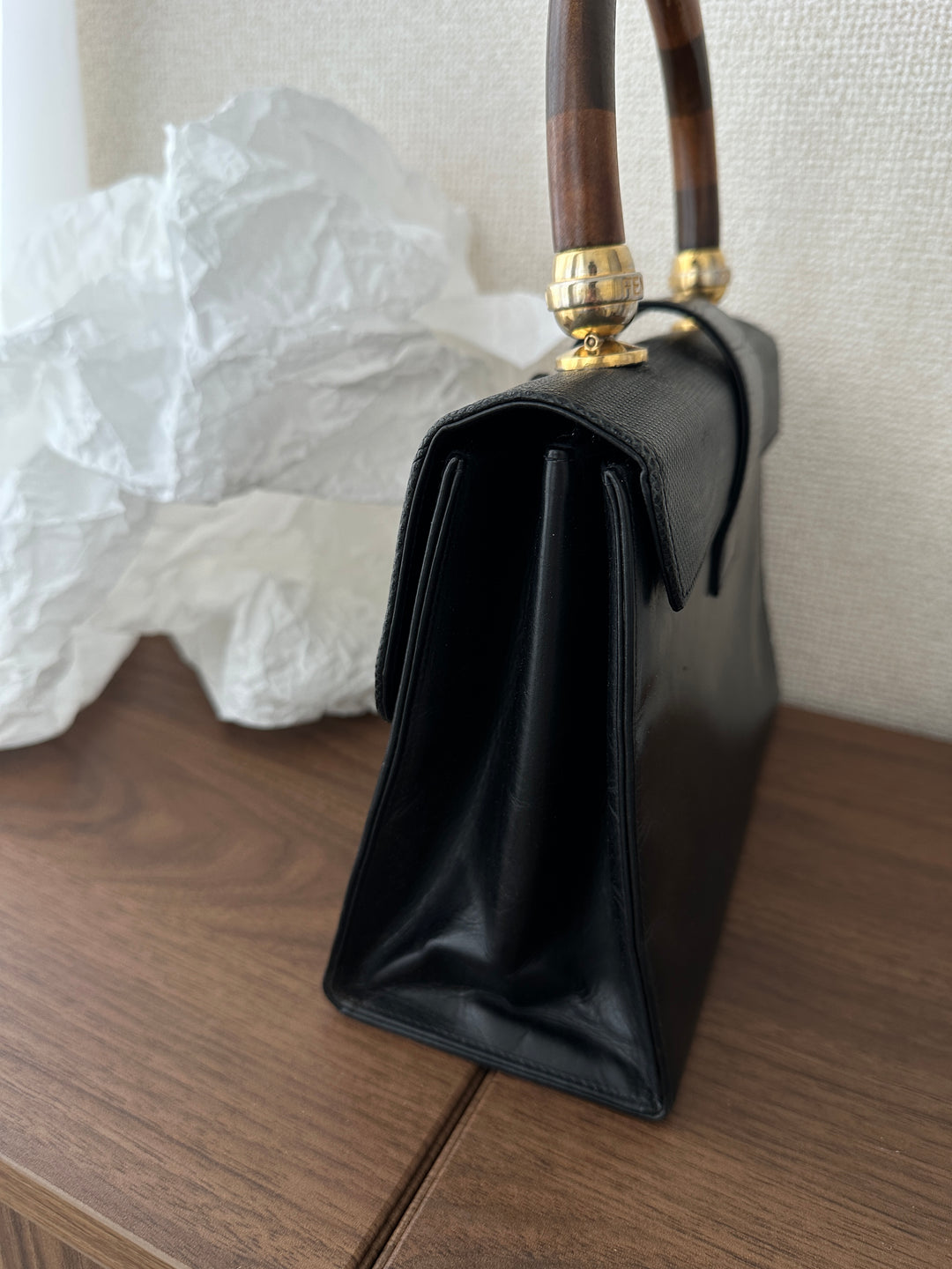 Fendi Vintage Wooden Handle Box Bag 🤎✨ Rare Collector’s Treasure
