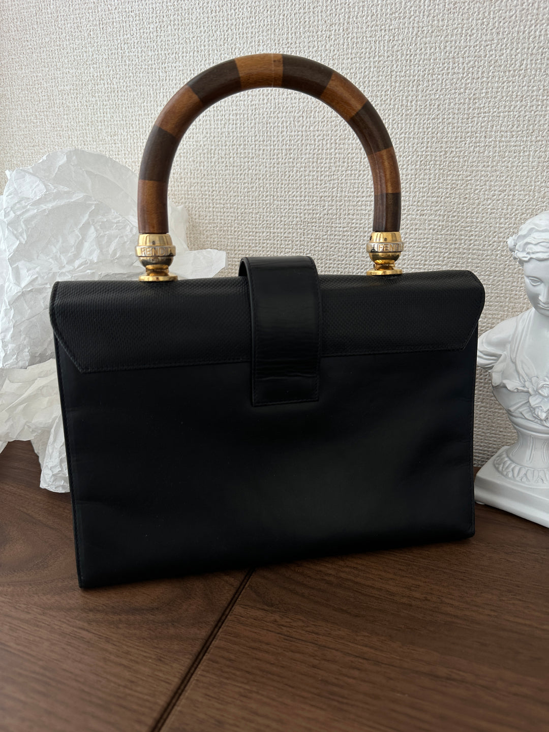 Fendi Vintage Wooden Handle Box Bag 🤎✨ Rare Collector’s Treasure