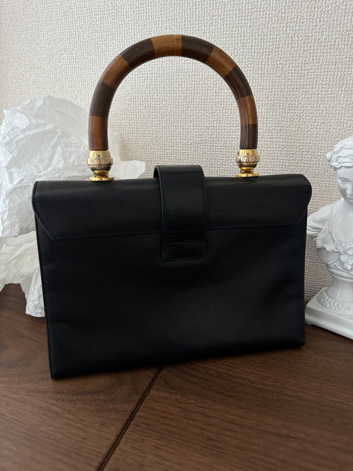 Fendi Vintage Wooden Handle Box Bag 🤎✨ Rare Collector’s Treasure