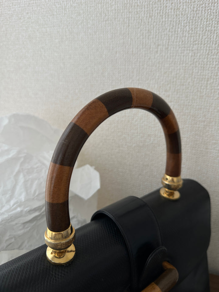 Fendi Vintage Wooden Handle Box Bag 🤎✨ Rare Collector’s Treasure