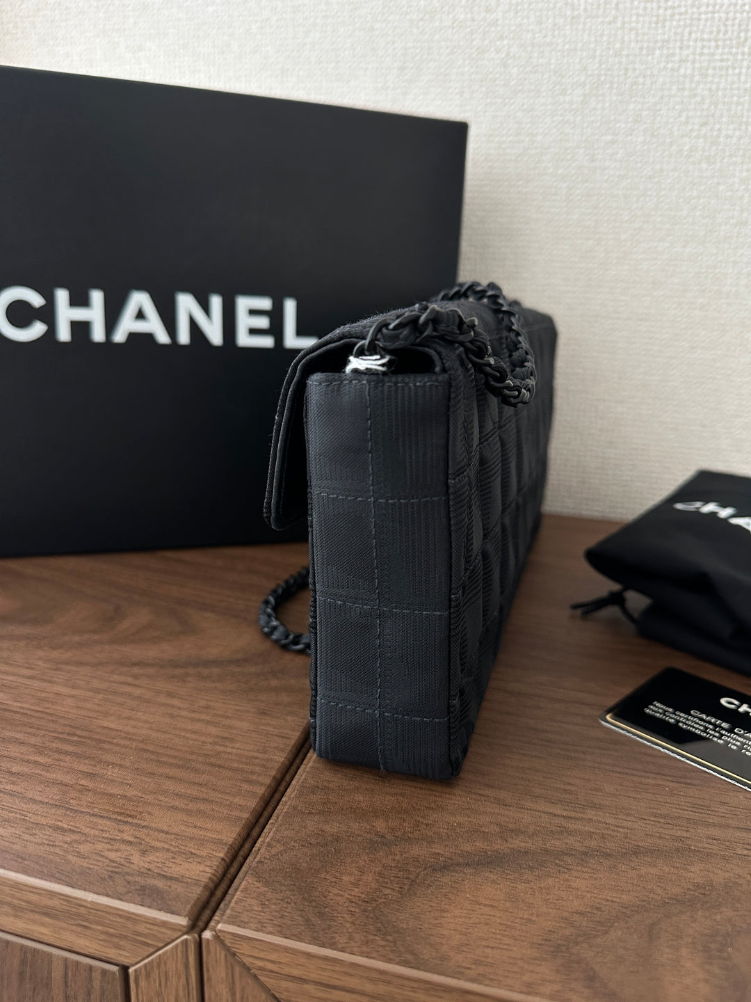 Chanel Choco Bar Travel Line Shoulder Bag 🖤🍫 in Full Set with Box