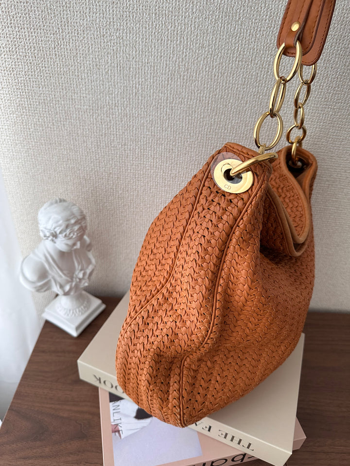 DIOR Woven Hobo Bag – Rare Brown Calfskin ✨🤎