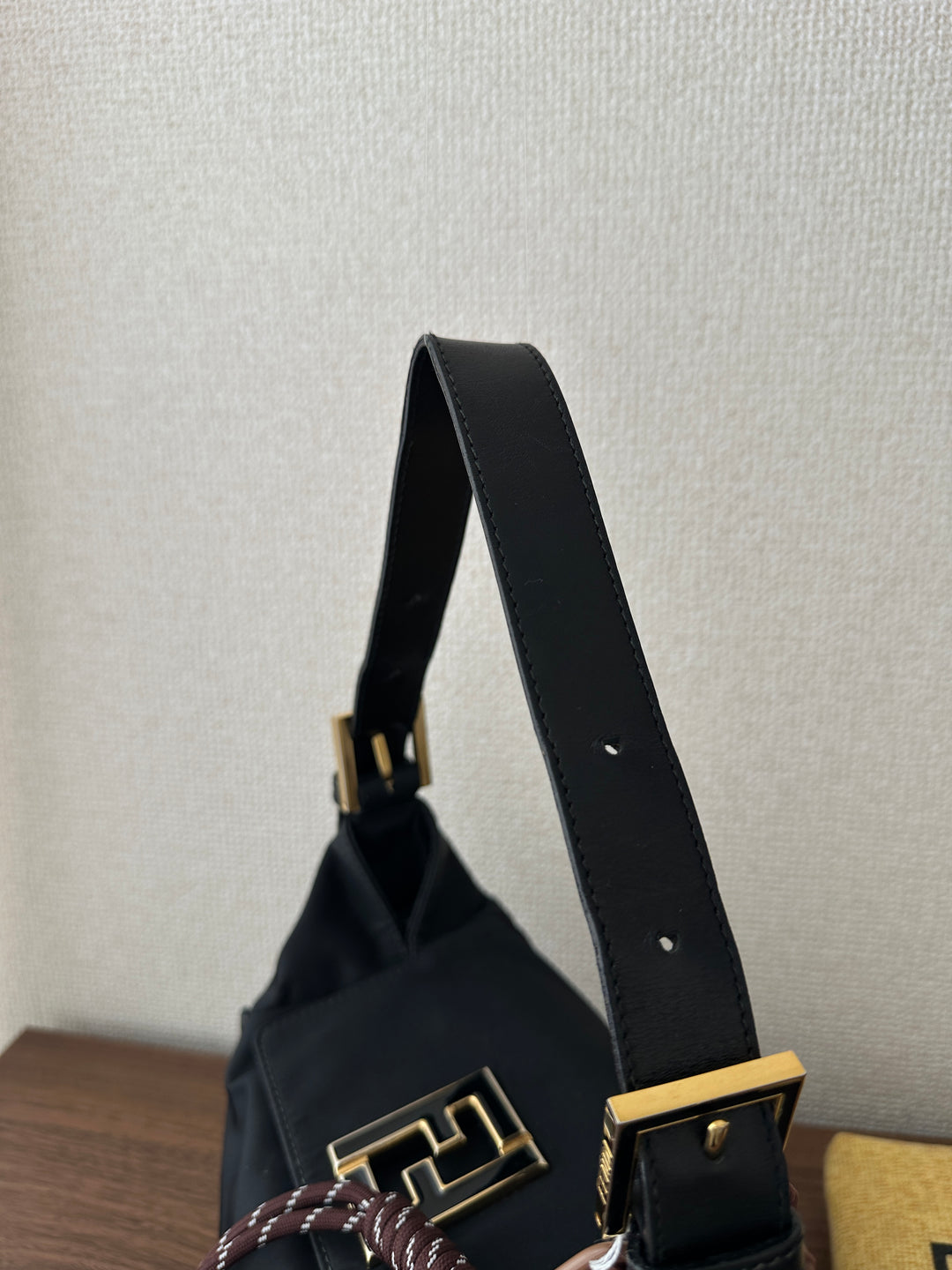 Fendi Enamel Gold Buckle Hobo 🖤✨ Rare & Chic