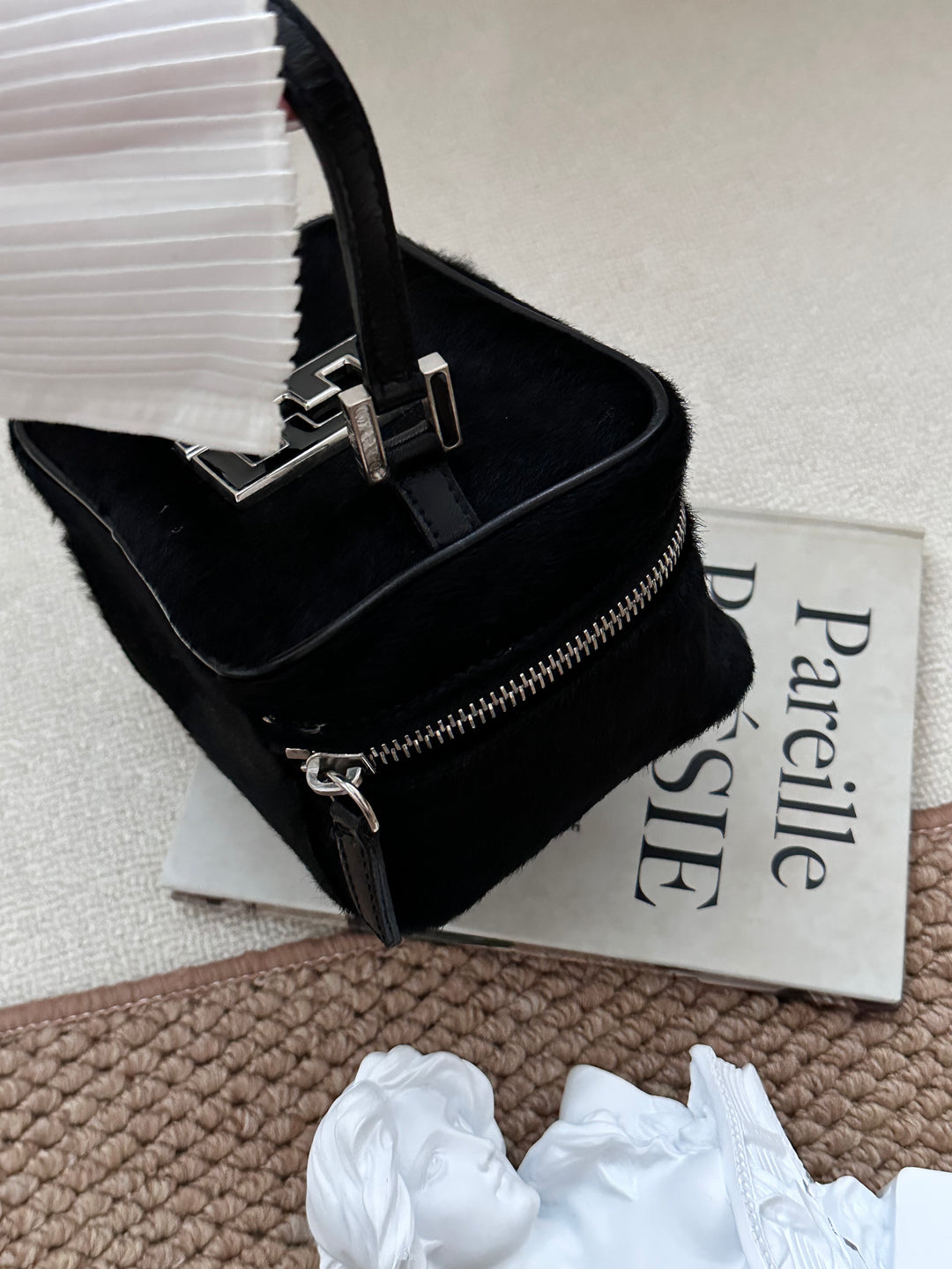 Fendi Pony Hair Mini Vanity Bag 🖤✨ Rare So Black