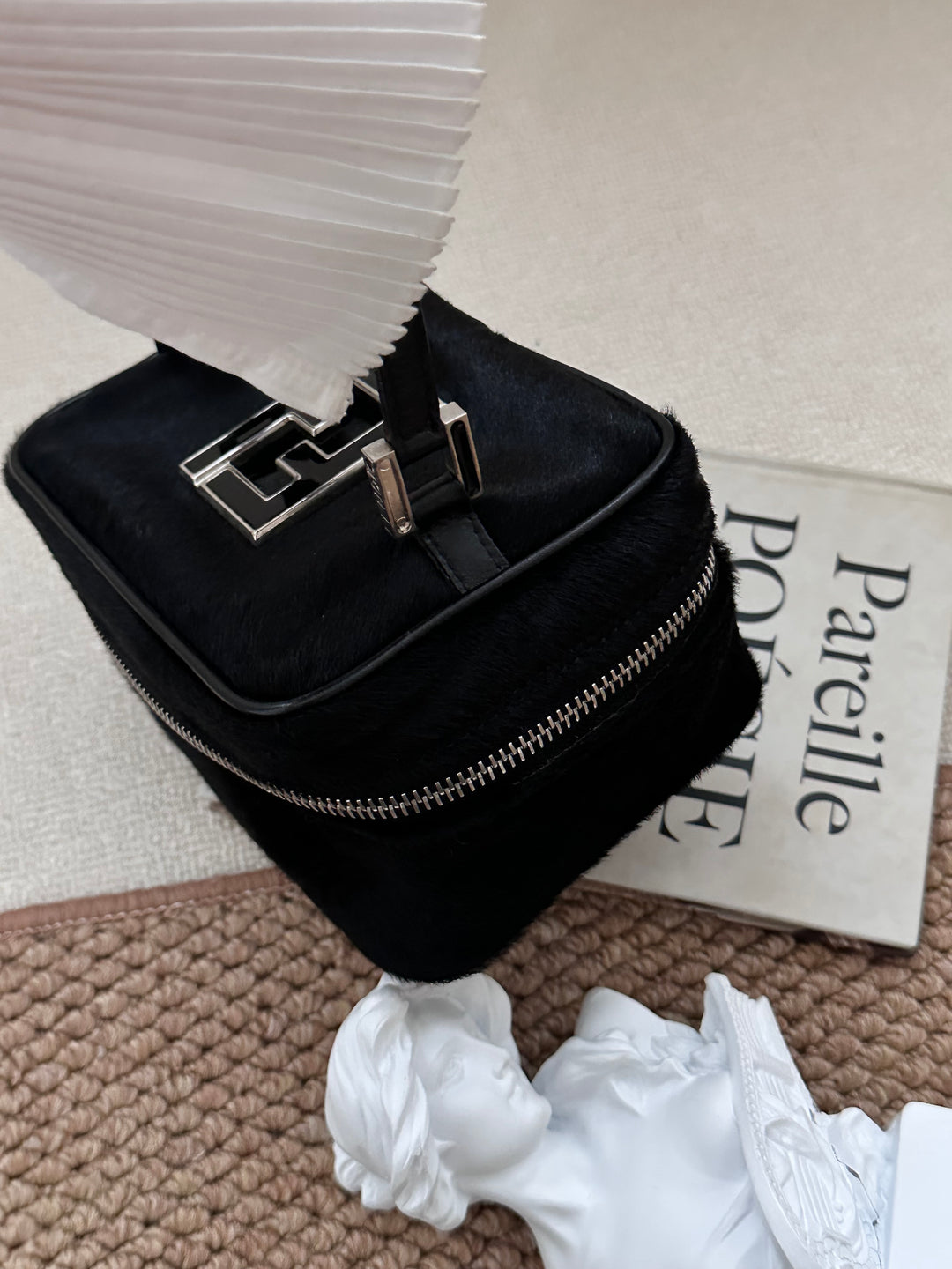 Fendi Pony Hair Mini Vanity Bag 🖤✨ Rare So Black