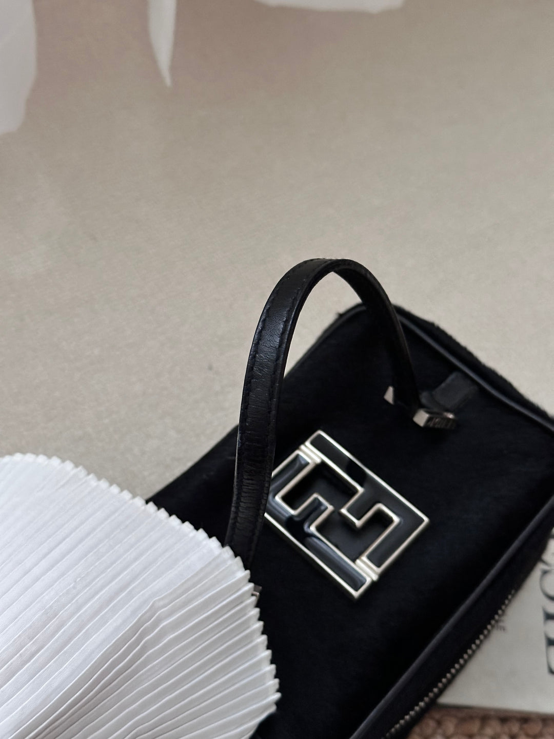Fendi Pony Hair Mini Vanity Bag 🖤✨ Rare So Black