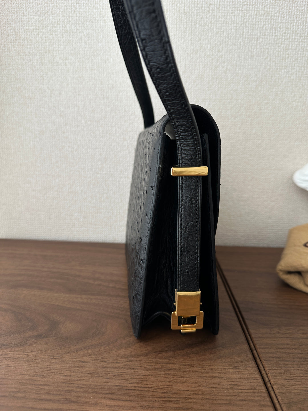 Celine Ostrich Leather Triomphe Envelope Bag 🖤✨ Rare & Collectible