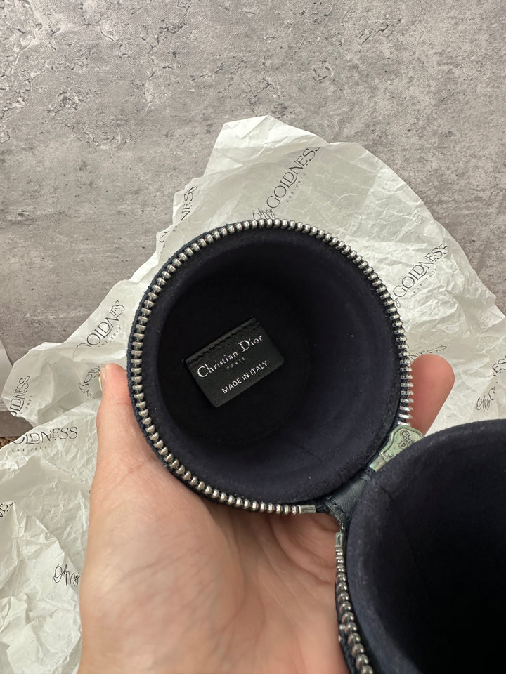 Dior Oblique Embroidery Cylinder Pouch｜Vintage Mini Barrel Bag