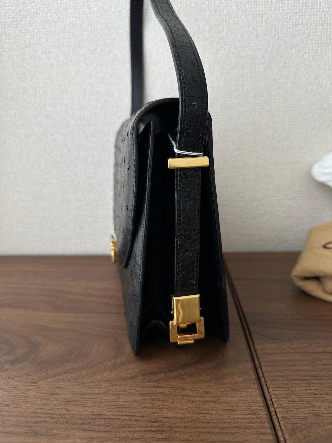 Celine Ostrich Leather Triomphe Envelope Bag 🖤✨ Rare & Collectible