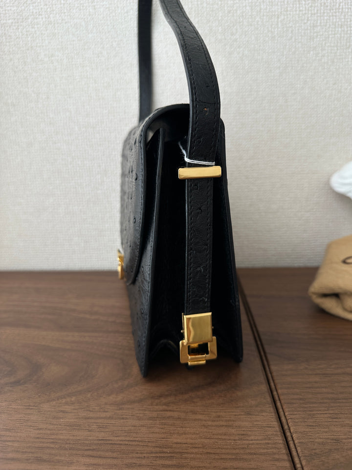 Celine Ostrich Leather Triomphe Envelope Bag 🖤✨ Rare & Collectible
