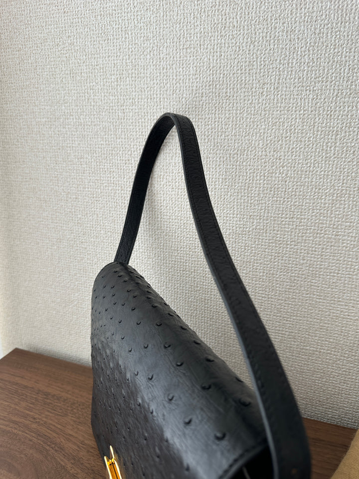 Celine Ostrich Leather Triomphe Envelope Bag 🖤✨ Rare & Collectible