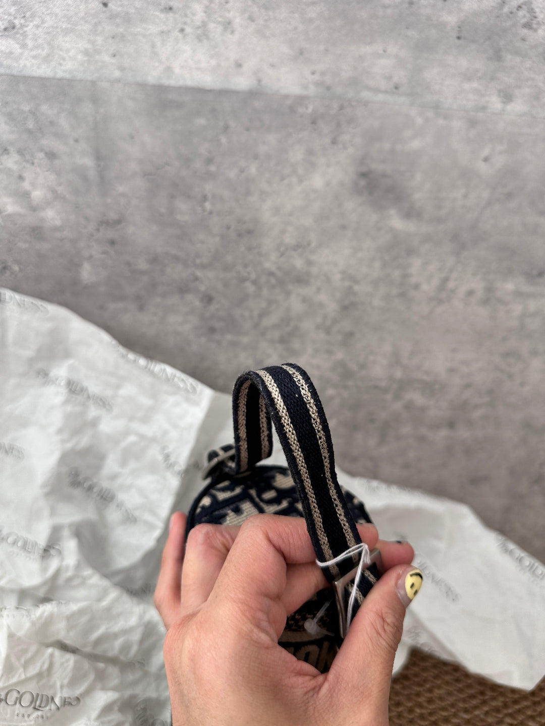 Dior Oblique Embroidery Cylinder Pouch｜Vintage Mini Barrel Bag