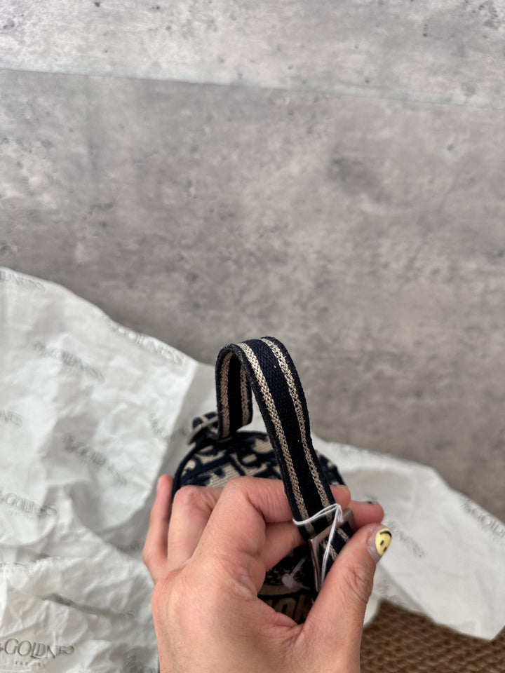 Dior Oblique Embroidery Cylinder Pouch｜Vintage Mini Barrel Bag