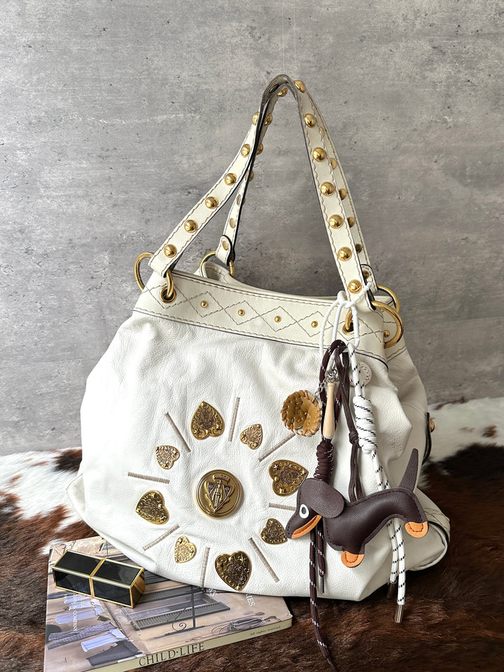 GUCCI Irina Tote Bag 🤍｜Vintage Heart Medallions × Lightweight Design × Workday Capacity