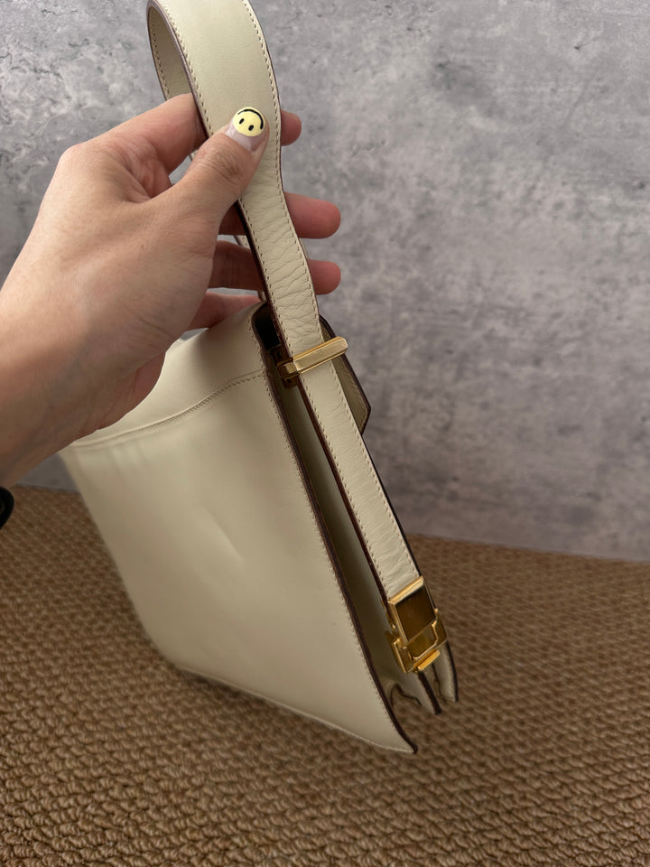 CELINE Large Carriage Buckle Envelope Bag 🤍｜Rare Cream Color Vintage Treasure