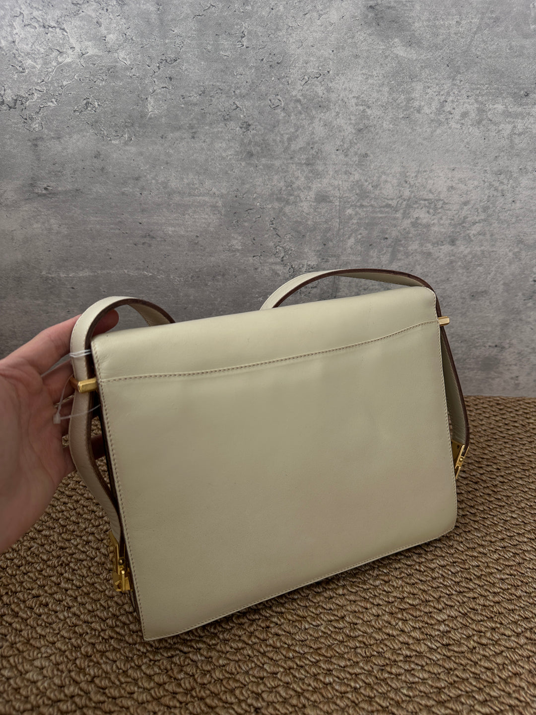 CELINE Large Carriage Buckle Envelope Bag 🤍｜Rare Cream Color Vintage Treasure