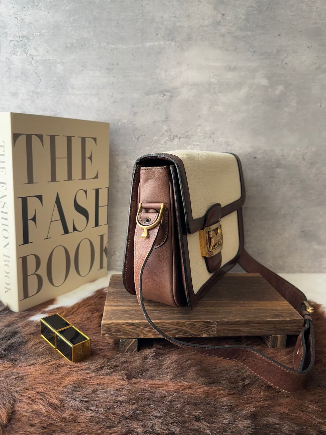 CELINE Horse Carriage Box Bag 🤎｜Cream Canvas × Caramel Leather × Convertible Carry