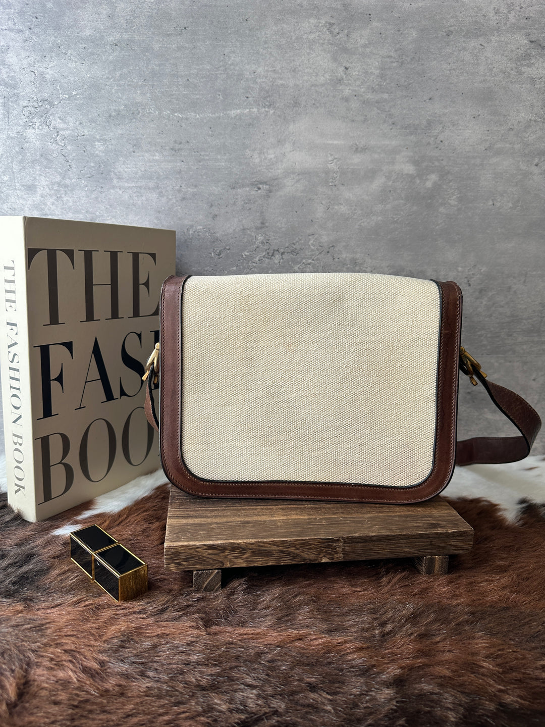 CELINE Horse Carriage Box Bag 🤎｜Cream Canvas × Caramel Leather × Convertible Carry