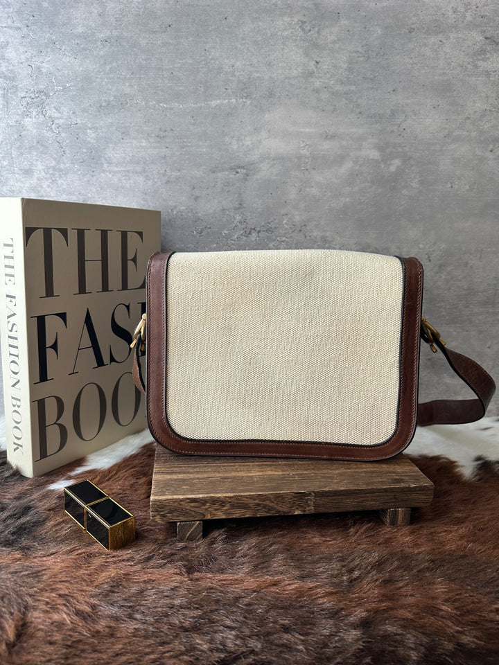 CELINE Horse Carriage Box Bag 🤎｜Cream Canvas × Caramel Leather × Convertible Carry
