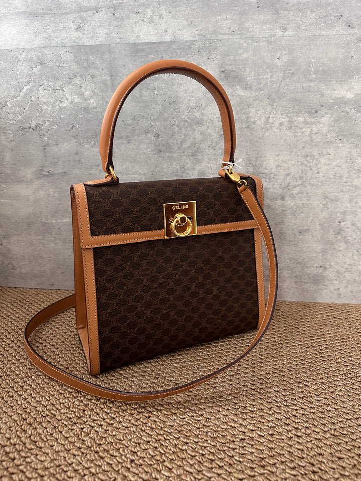 CELINE Monogram Kelly Bag 🤎｜Vintage Elegance with Original Strap