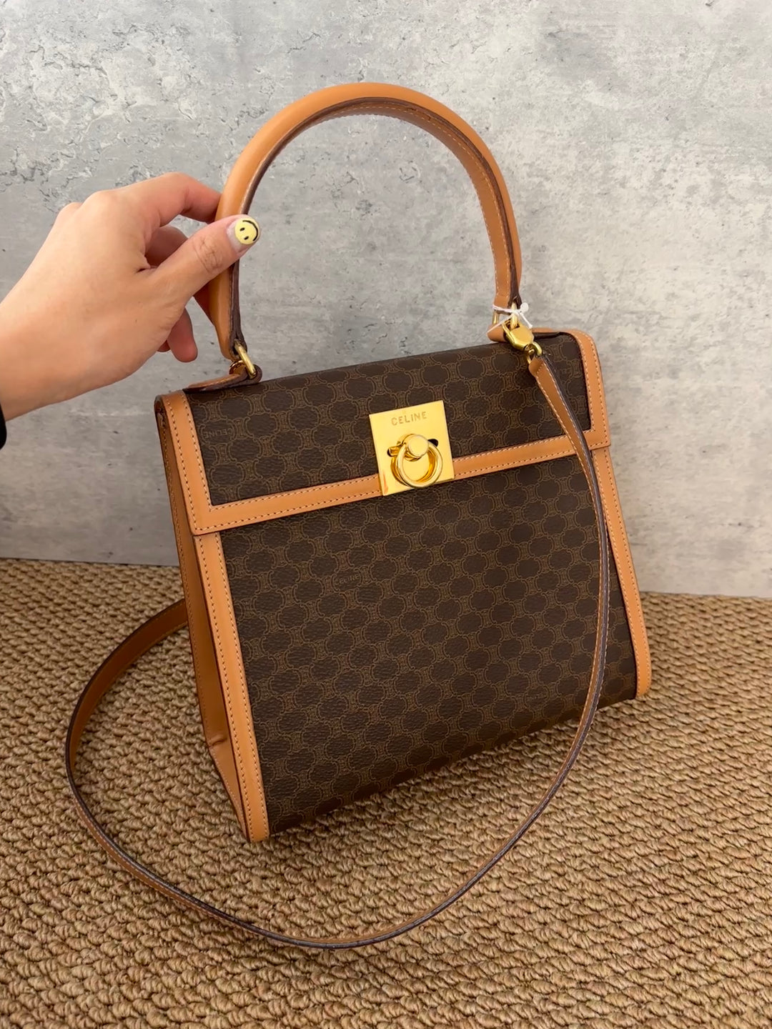 CELINE Monogram Kelly Bag 🤎｜Vintage Elegance with Original Strap