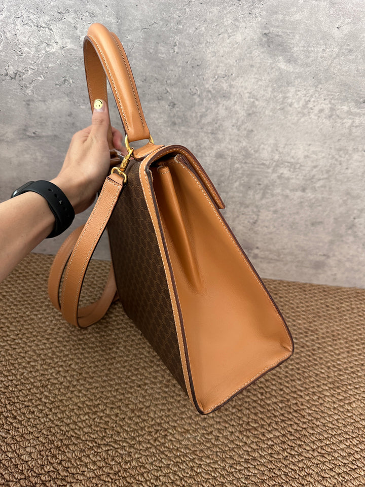 CELINE Monogram Kelly Bag 🤎｜Vintage Elegance with Original Strap