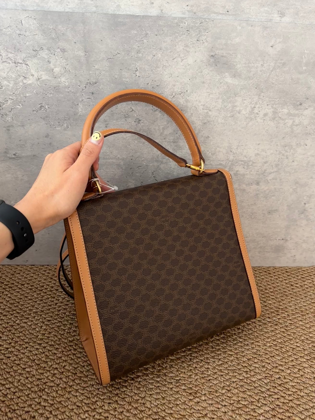 CELINE Monogram Kelly Bag 🤎｜Vintage Elegance with Original Strap