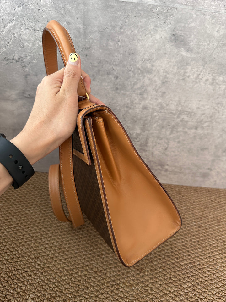 CELINE Monogram Kelly Bag 🤎｜Vintage Elegance with Original Strap