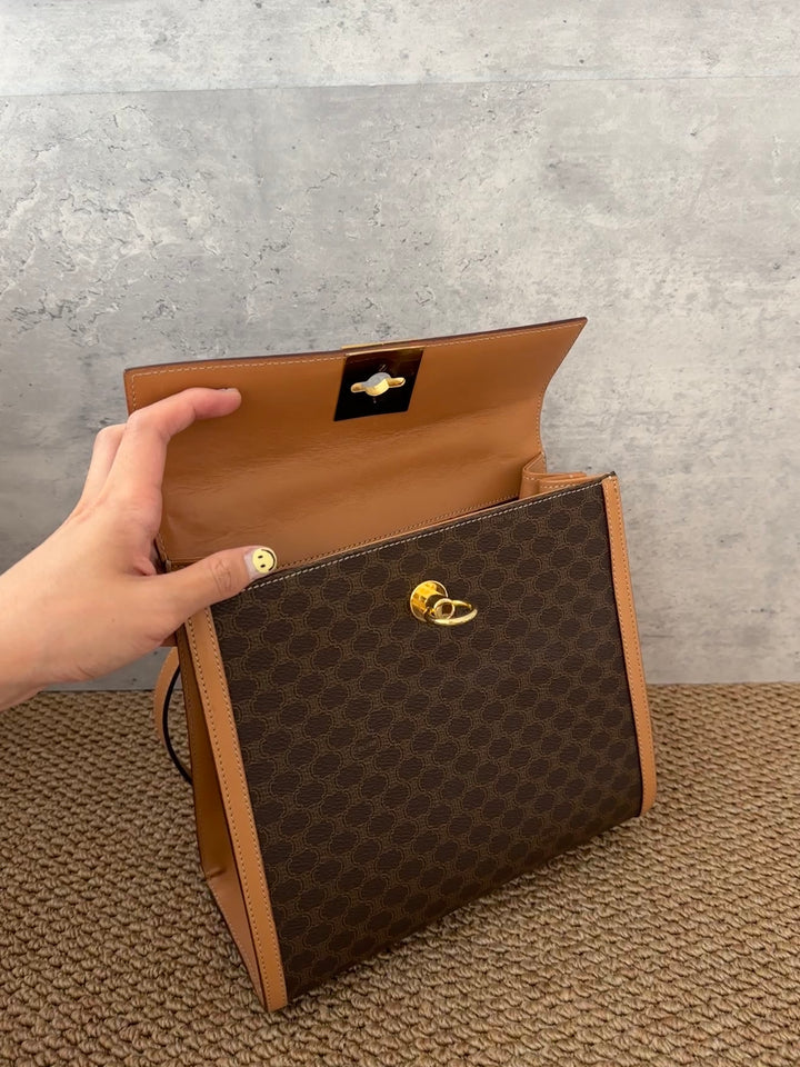CELINE Monogram Kelly Bag 🤎｜Vintage Elegance with Original Strap