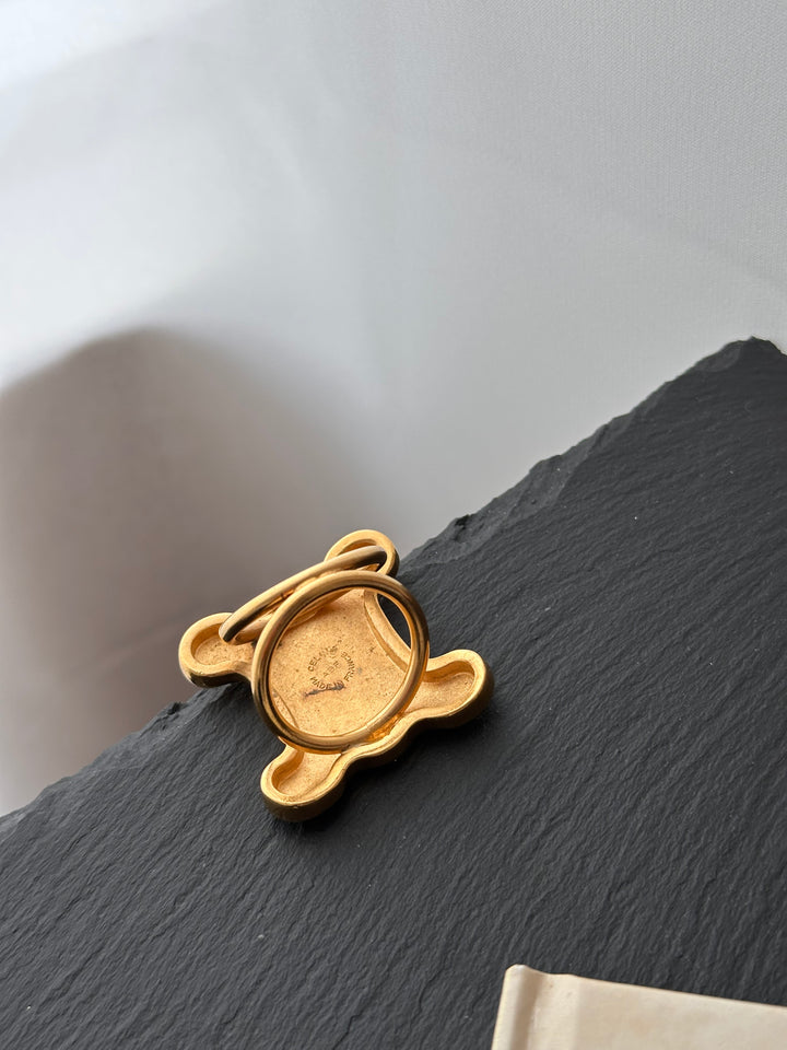 CELINE Triomphe Scarf Ring ✨ Vintage Gold Elegance