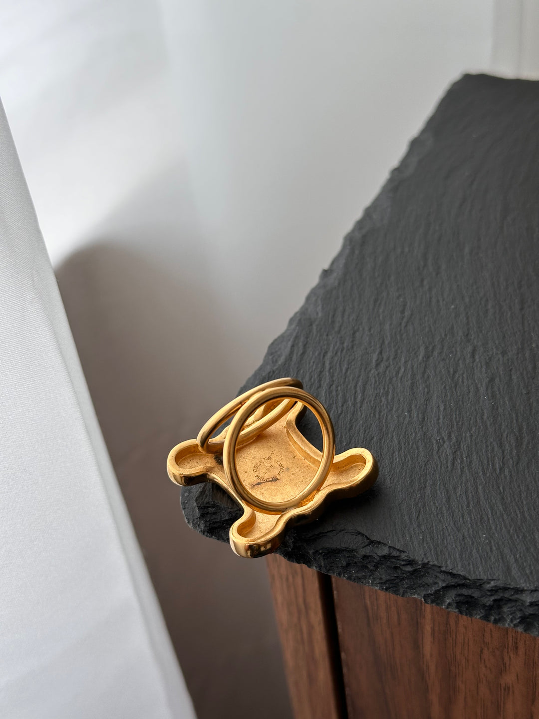 CELINE Triomphe Scarf Ring ✨ Vintage Gold Elegance