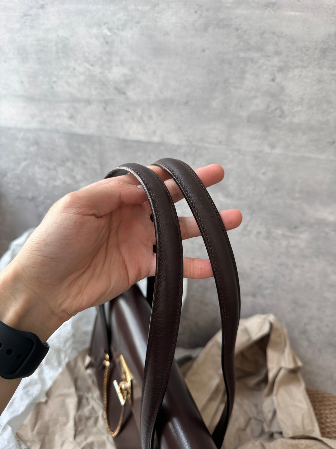 CELINE Chocolate Brown Tri-Lock Kelly with Watch Chain ✨｜Rare Vintage Icon & Collectible