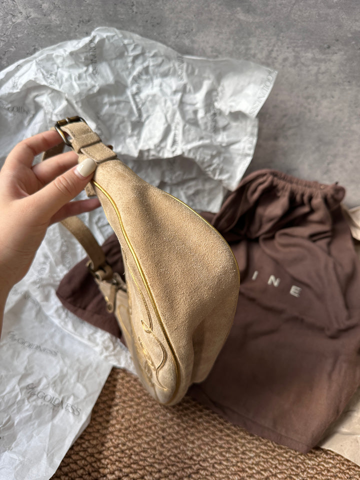Celine Arc de Triomphe Suede Half-Moon Bag 🥐｜Rare Emblem Design with Vintage Charm
