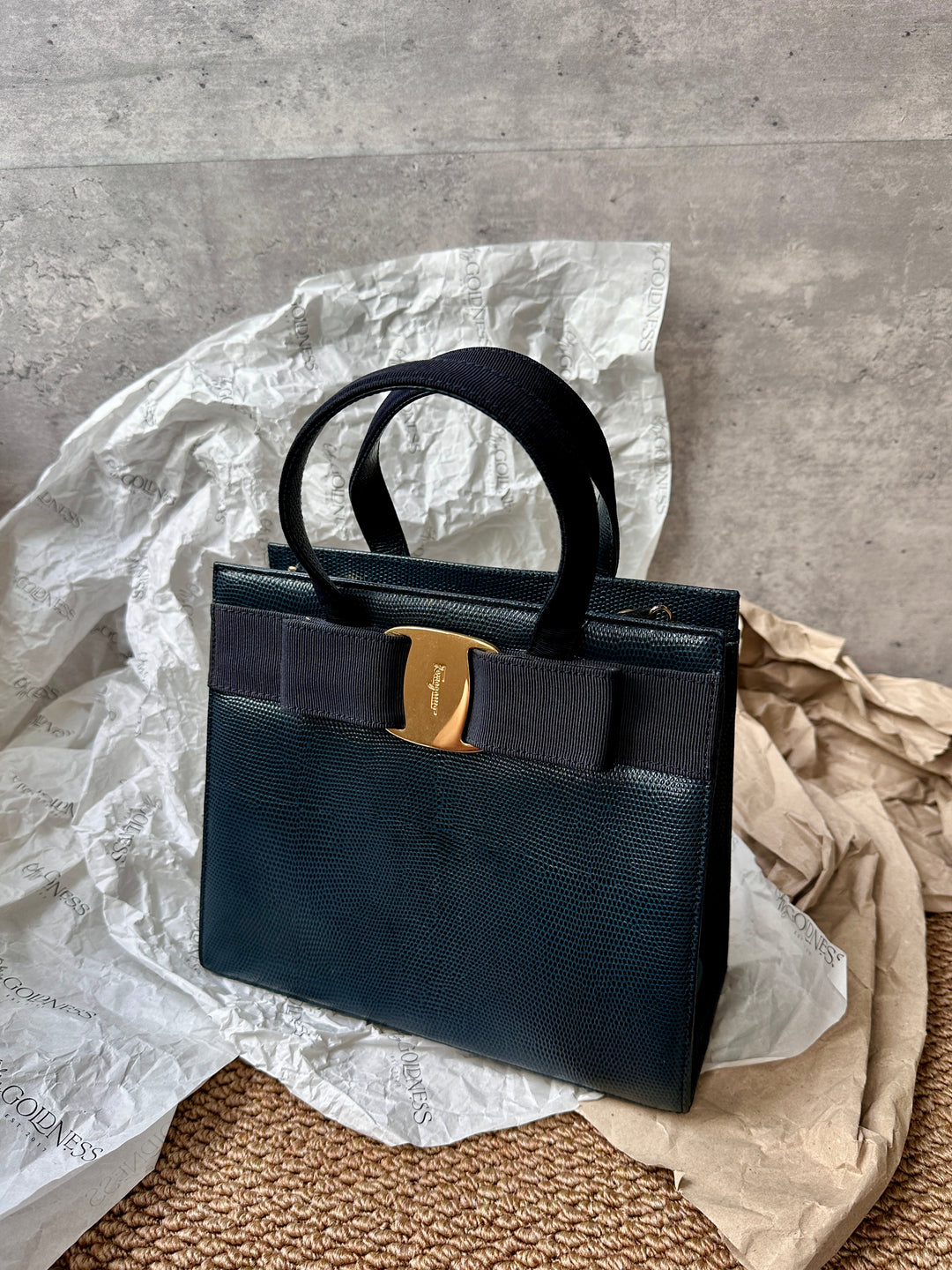 Salvatore Ferragamo Exotic Lizard Skin Kelly Bag 🖤｜Rare Luxury with Timeless Elegance