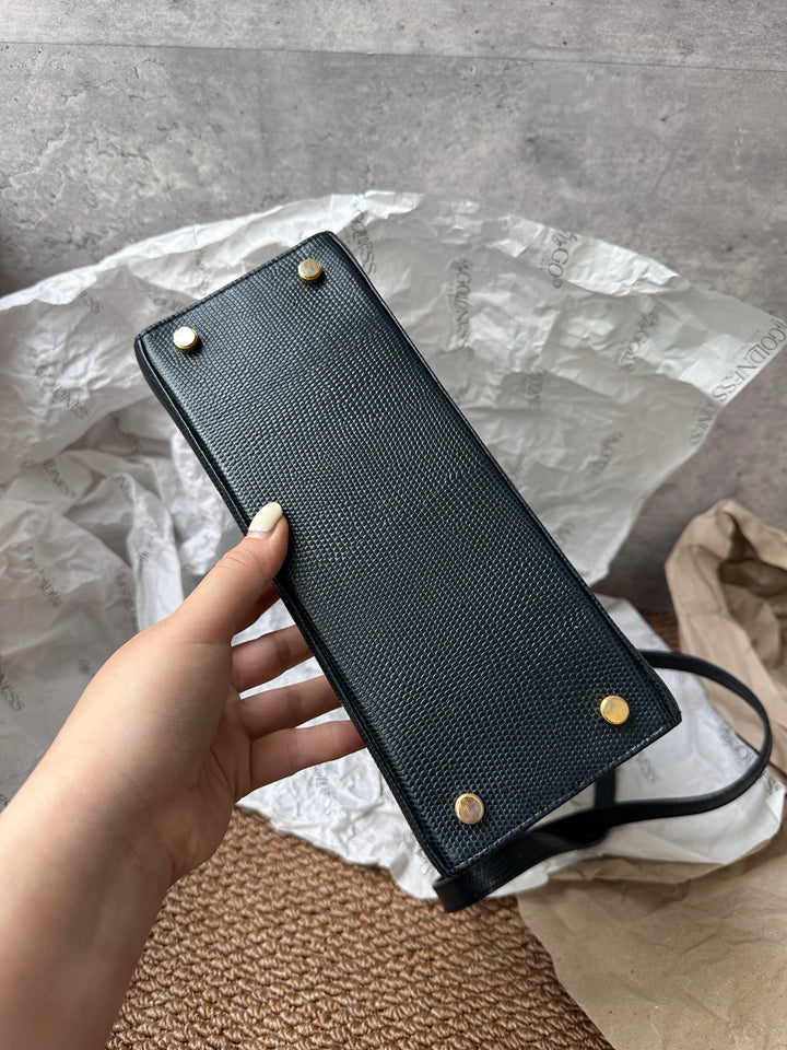 Salvatore Ferragamo Exotic Lizard Skin Kelly Bag 🖤｜Rare Luxury with Timeless Elegance