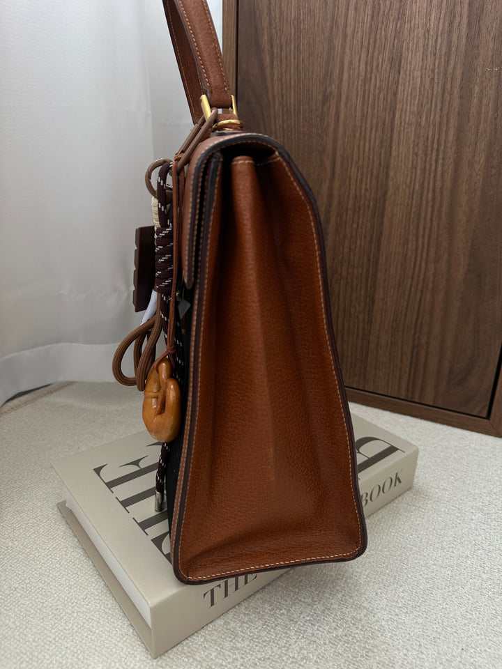 Gucci Fabric & Pigskin Kelly Bag 🖤🤎 | Timeless Vintage Luxury✨