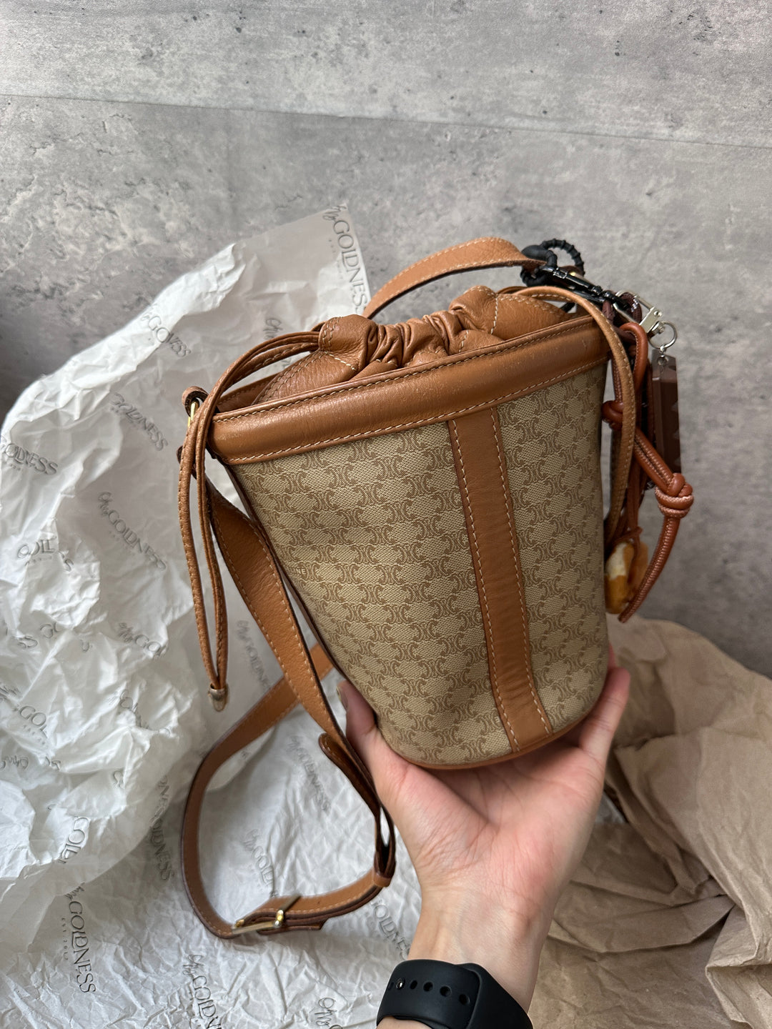 Celine Triomphe Suede Arc Shoulder Bag 🥐｜Rare Half-Moon Design with Iconic Embroidery