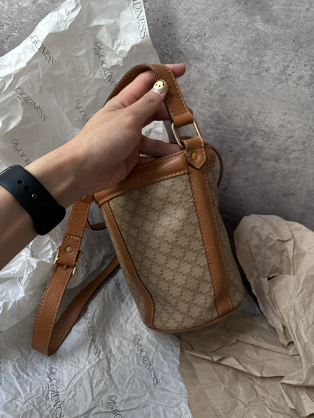 Celine Triomphe Suede Arc Shoulder Bag 🥐｜Rare Half-Moon Design with Iconic Embroidery