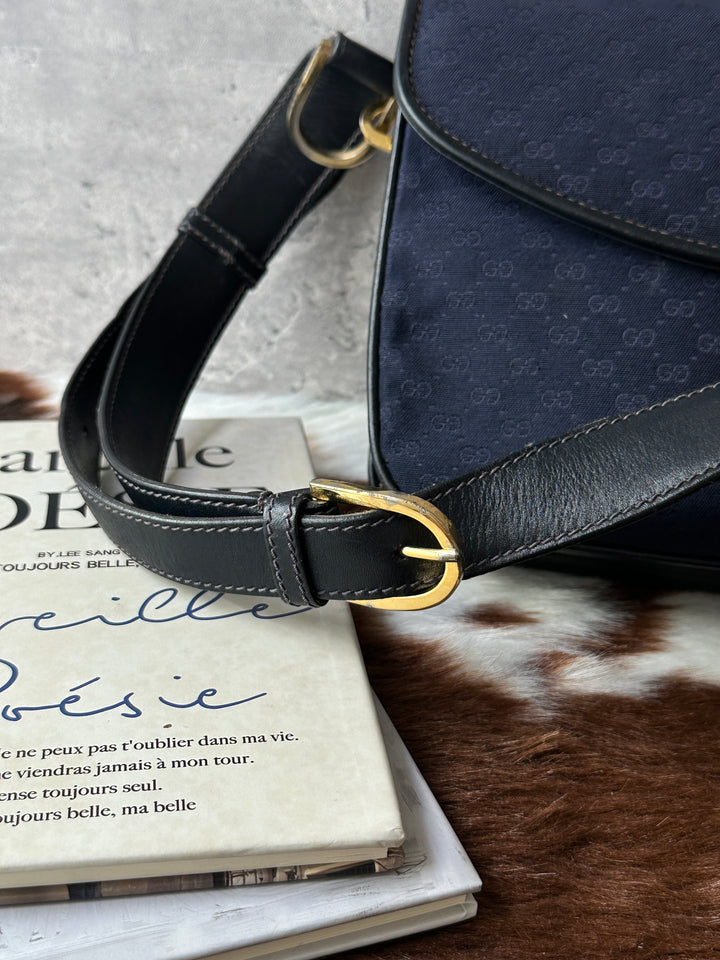 Gucci Micro GG Canvas Crossbody Bag ❤️💙｜Micro GG Canvas｜Web Stripe Accent｜Vintage Turn Lock