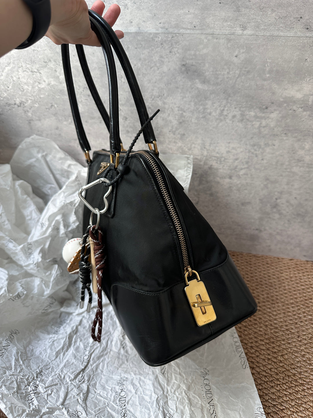 Dior Lady Dior Tweed Cannage Tote with Lilac Leather Handles 🌸｜Unique Textured Fabric & Feminine Charm