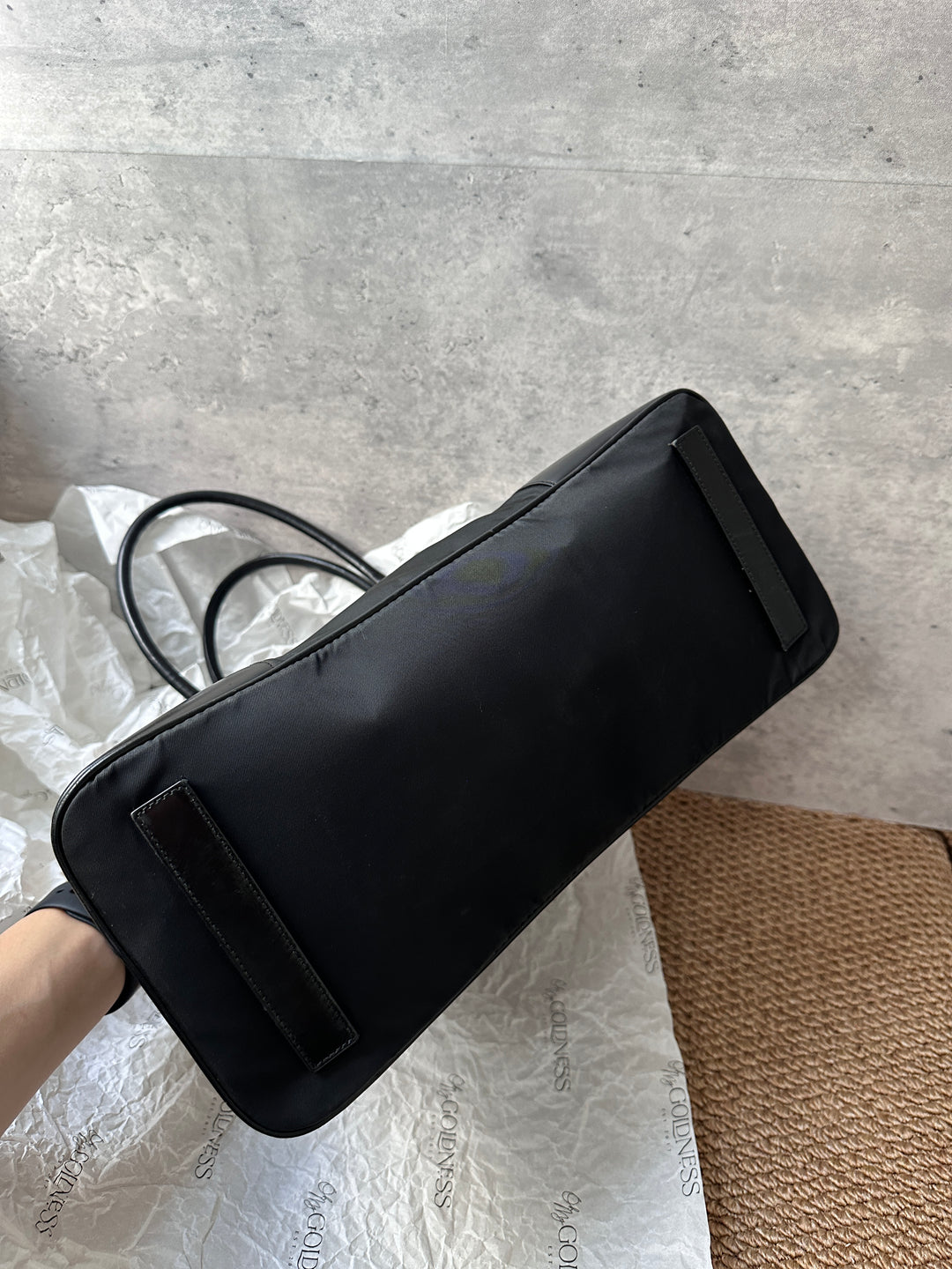 Prada Black Nylon Alma Tote with Gold Hardware ✨｜Elegant & Iconic Structured Shape