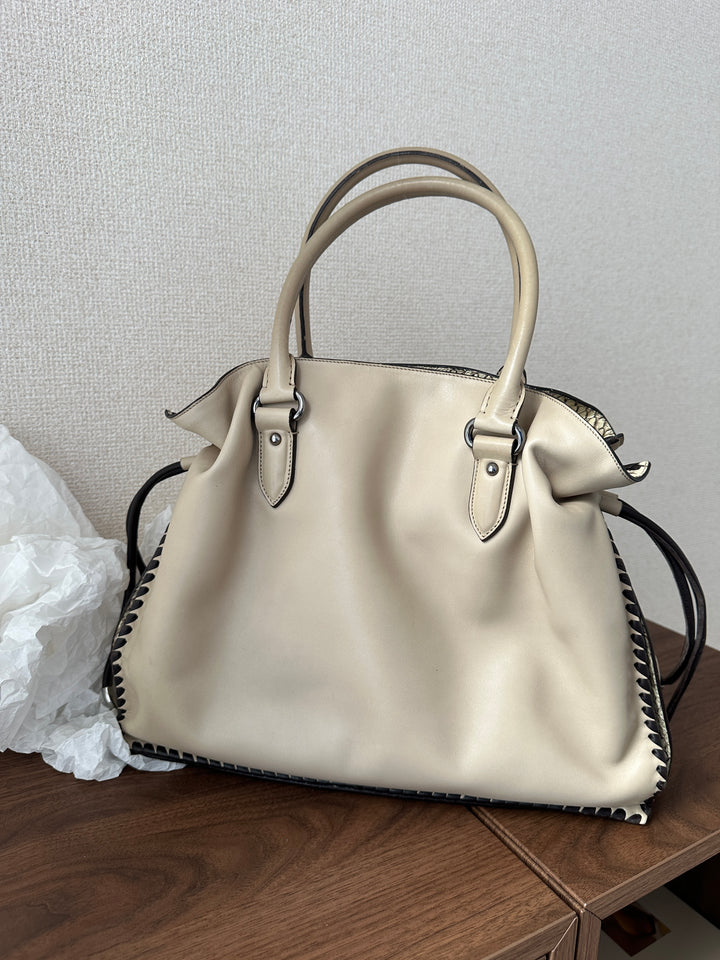 Loewe Snakeskin & Lambskin Fortune Tote🤍✨ | Exquisite Craftsmanship Meets Everyday Luxury